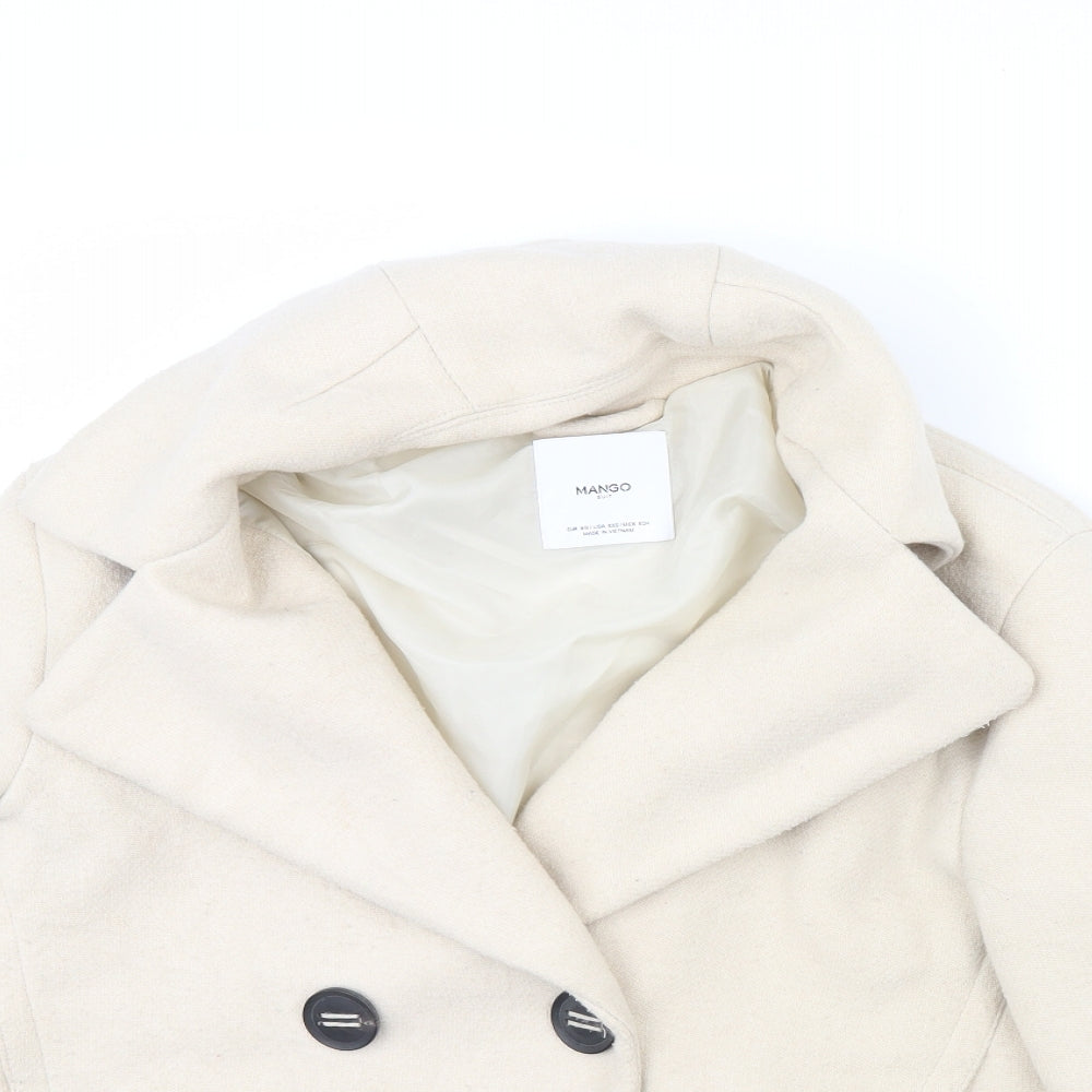 m&s Womens Ivory   Overcoat Coat Size XS