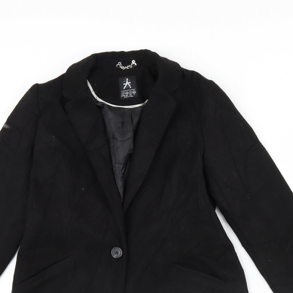 Atmosphere Womens Black   Overcoat Coat Size 8