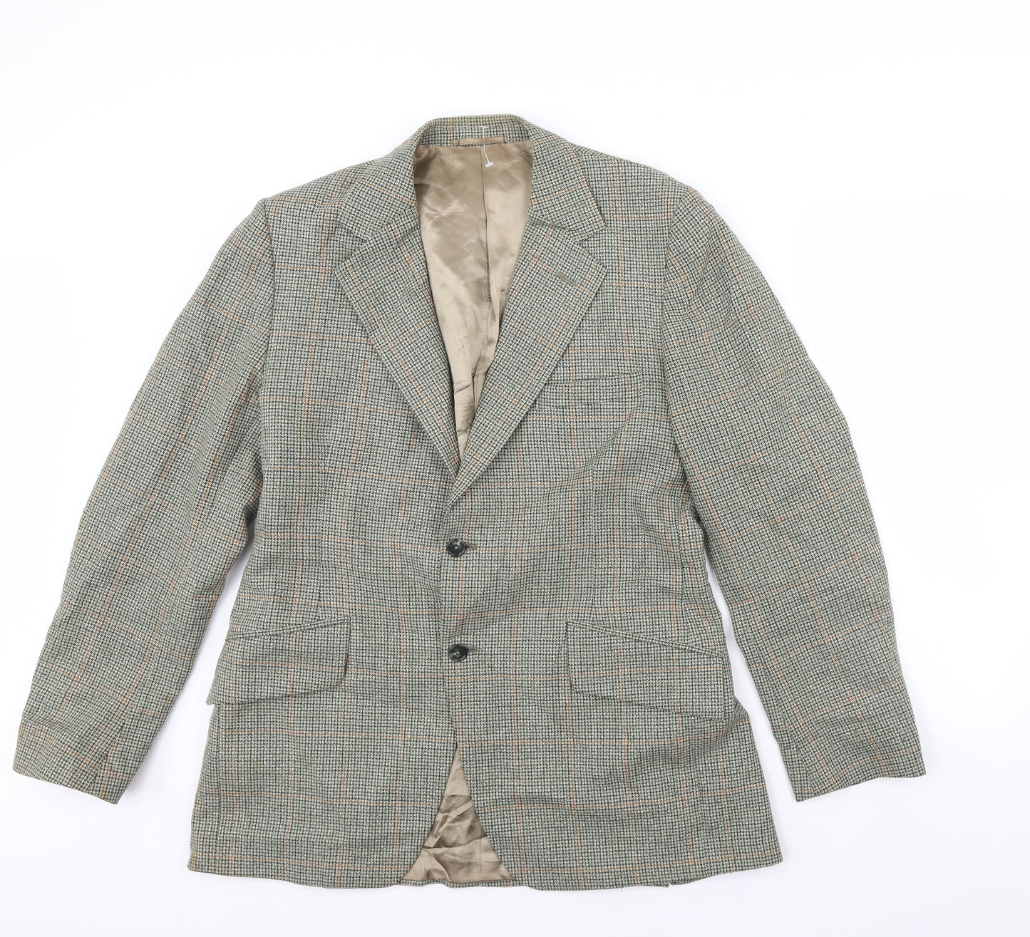 J.M  Mens Green Plaid  Jacket Blazer Size 38