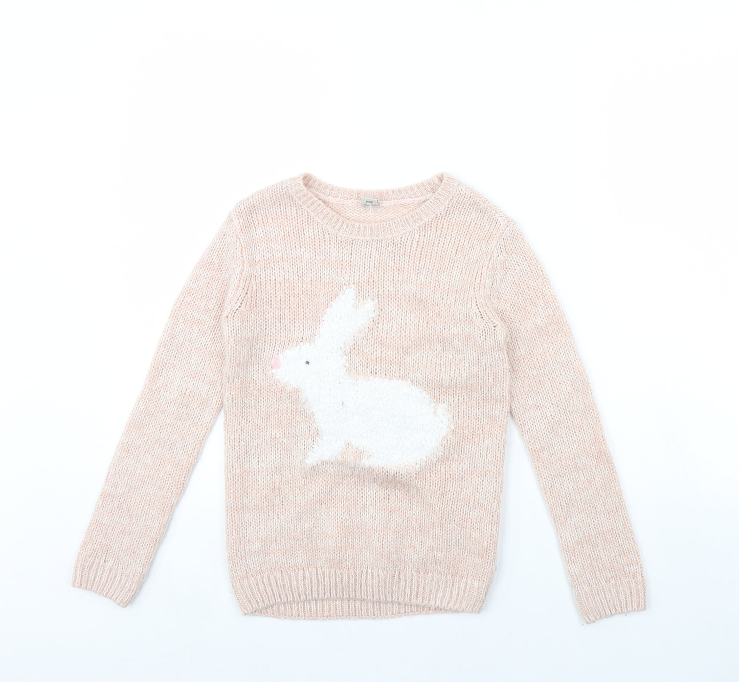 TU Girls Pink   Pullover Jumper Size 8 Years  - Rabbit