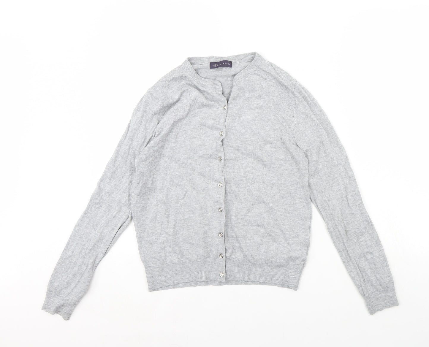 m&s Womens Grey   Cardigan Jumper Size 12