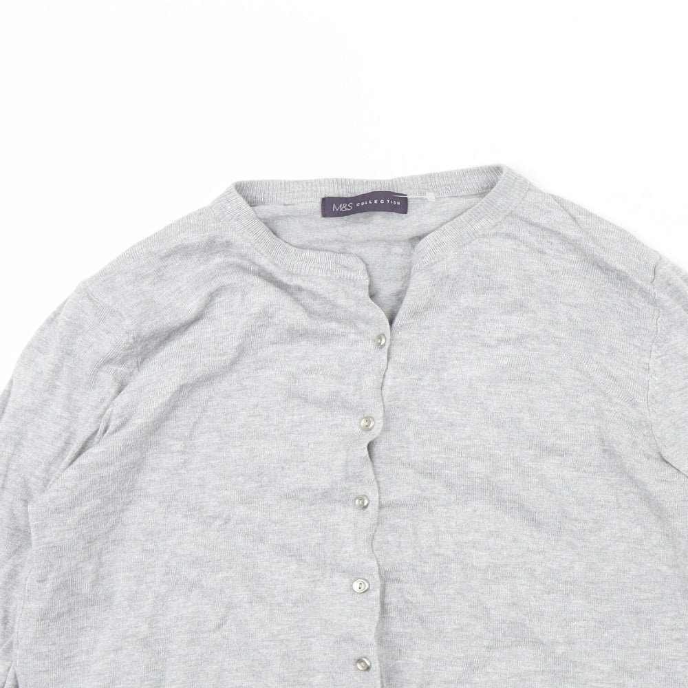 m&s Womens Grey   Cardigan Jumper Size 12