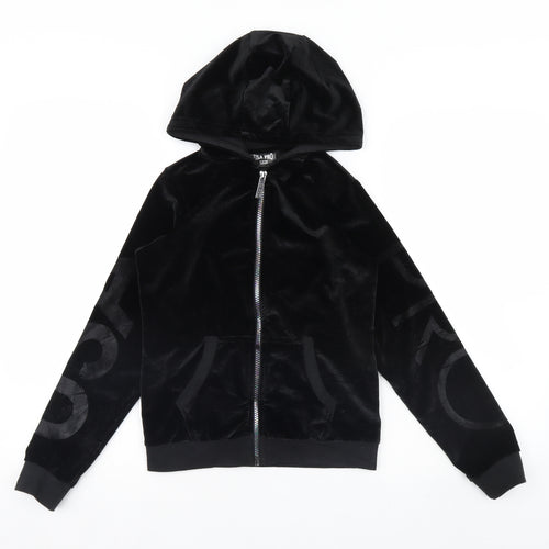 USA Pro Girls Black  Velour Jacket  Size 9 Years