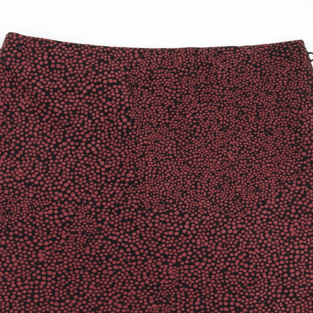 m&s Womens Black Polka Dot  Flare Skirt Size 18