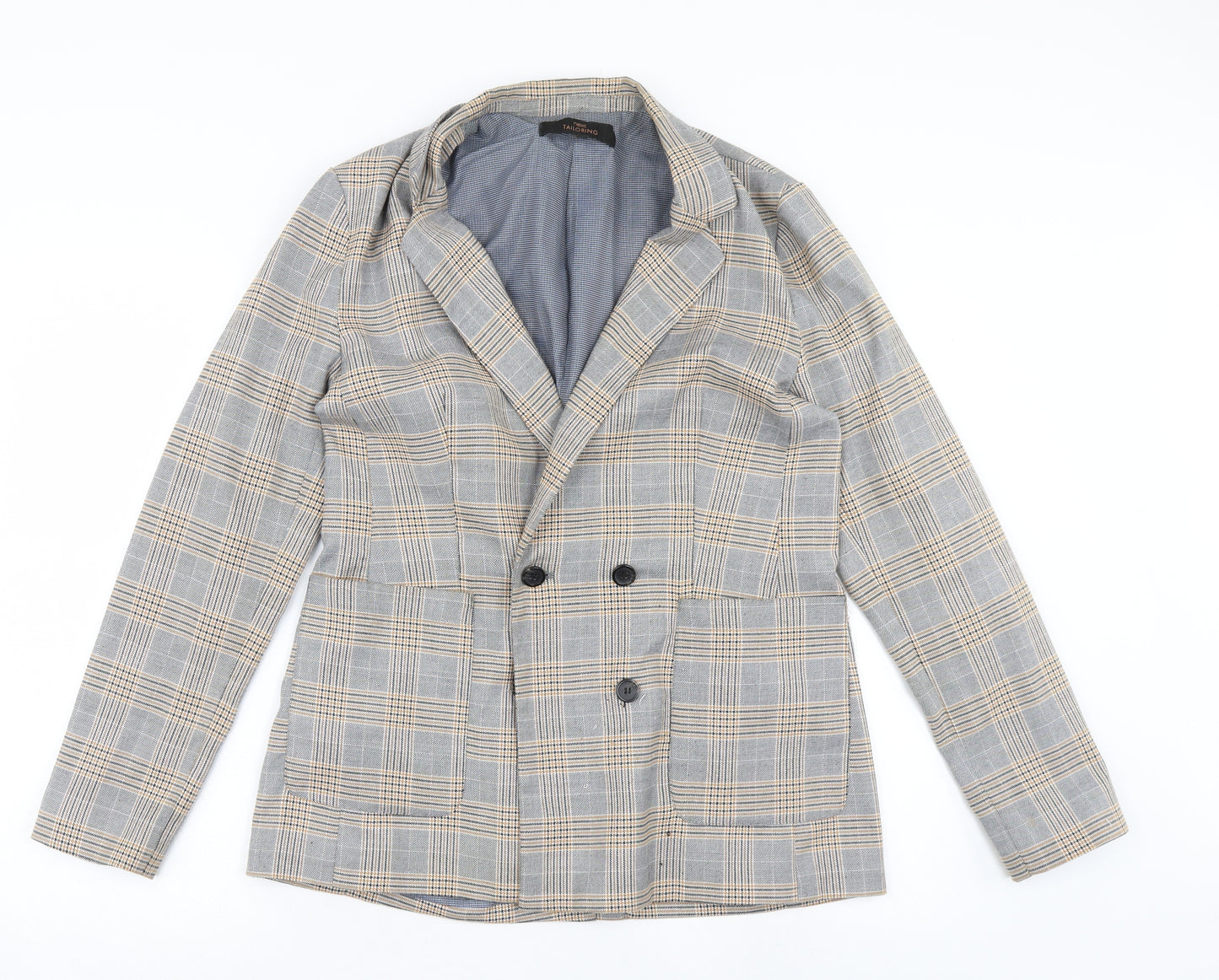 NEXT Womens Beige Plaid  Jacket Coat Size 14
