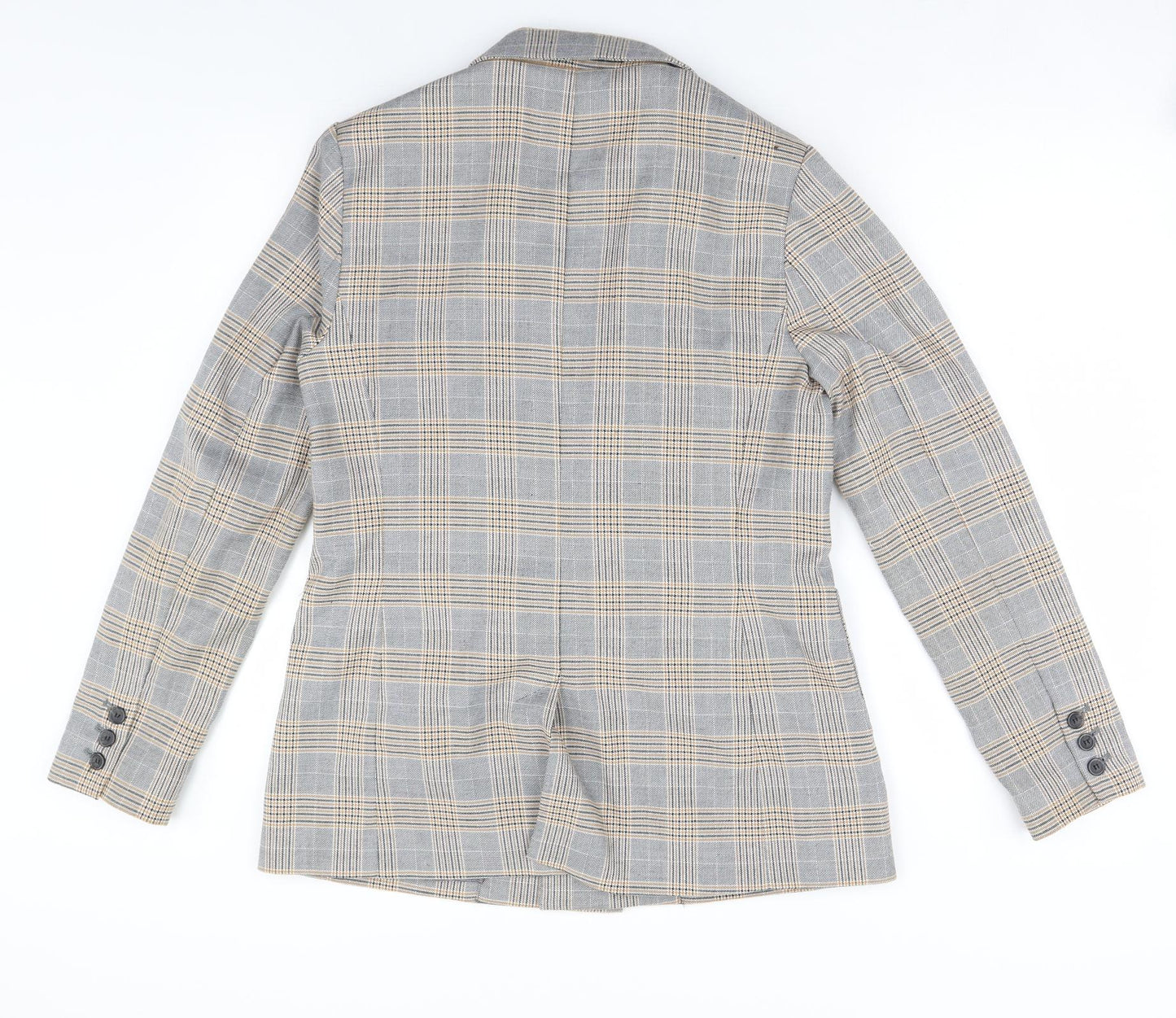 NEXT Womens Beige Plaid  Jacket Coat Size 14