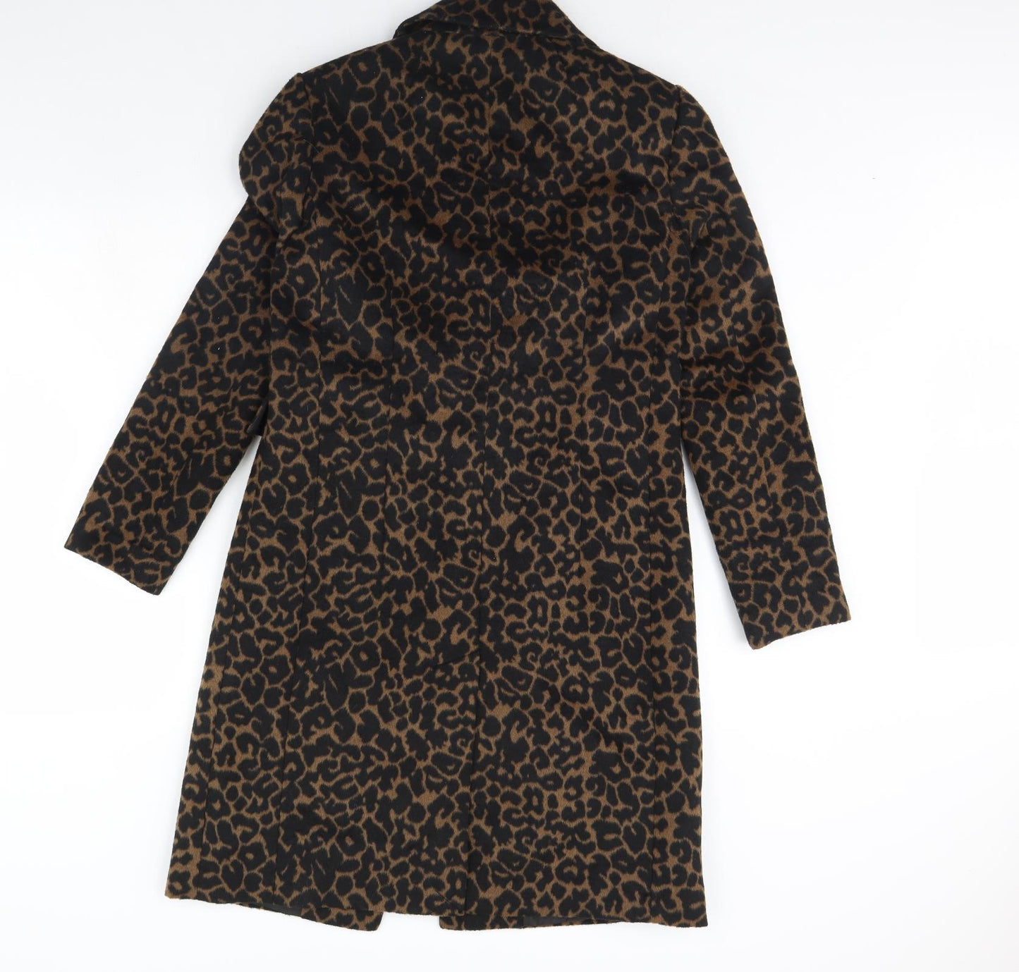New Look Womens Brown Animal Print  Jacket Coat Size 10  - Shoulder Pads