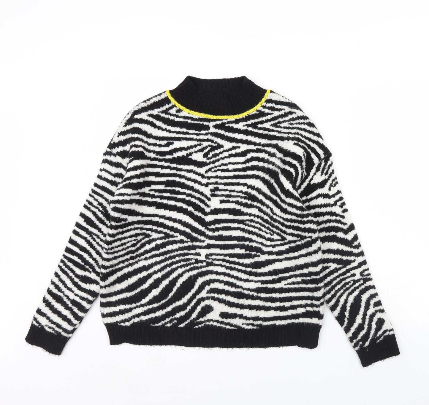Primark Womens Black Animal Print  Pullover Jumper Size S