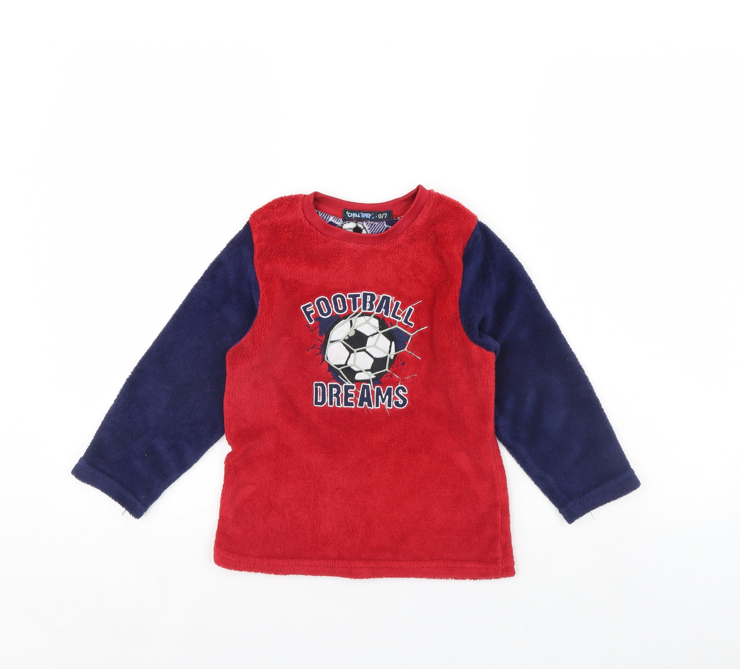 Chill Out Boys Red Solid   Pyjama Top Size 6 Years  - Football