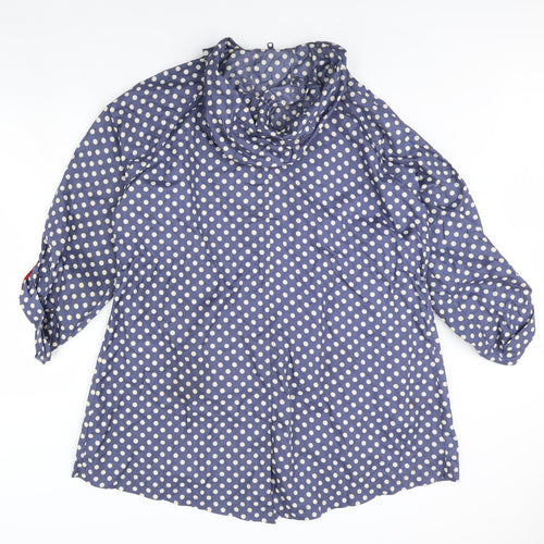 Laura Ashley Womens Blue Polka Dot  Rain Coat Jacket Size M