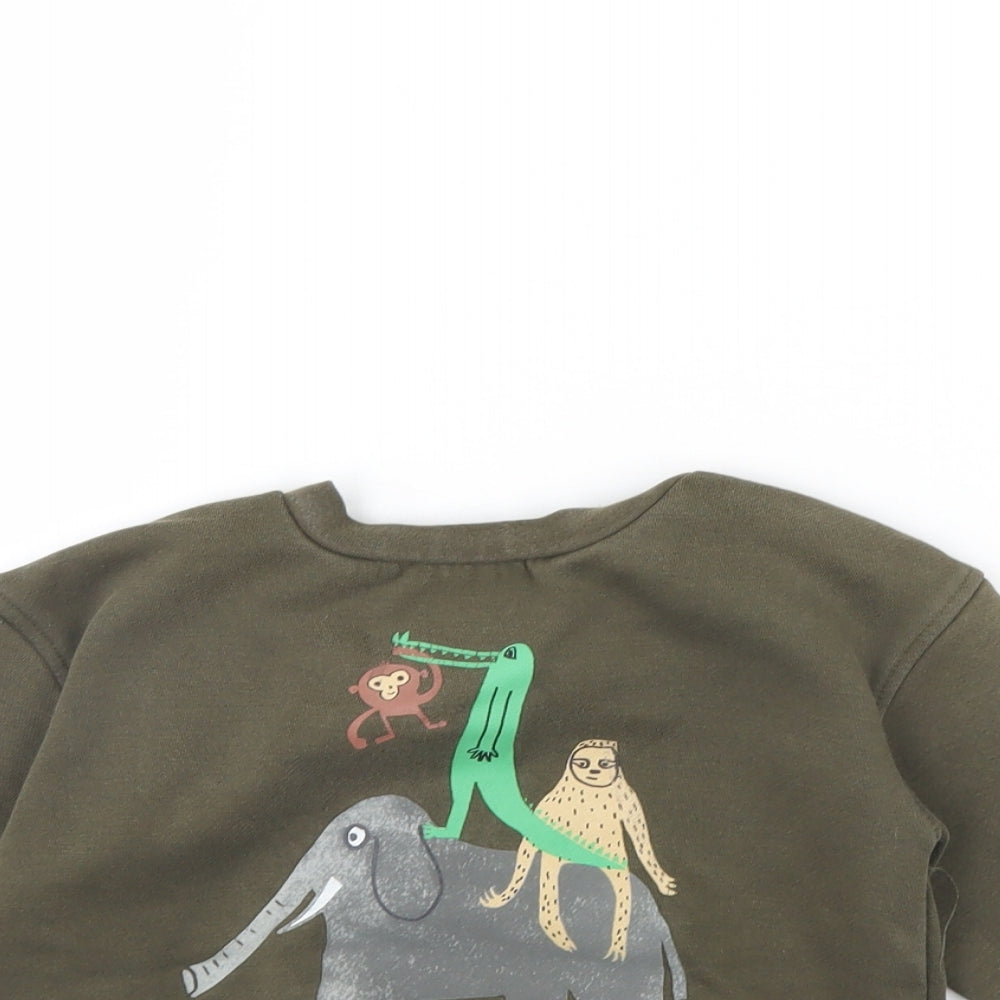 NEXT Boys Green   Pullover Jumper Size 2 Years  - Jungle Animals