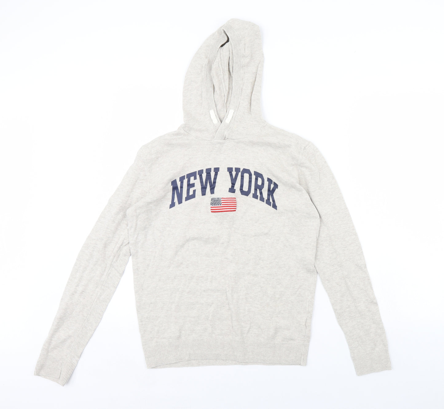H&M Girls Beige   Pullover Hoodie Size 14 Years  - New york