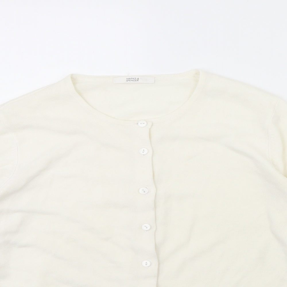 m&s Womens Ivory   Cardigan Jumper Size 12