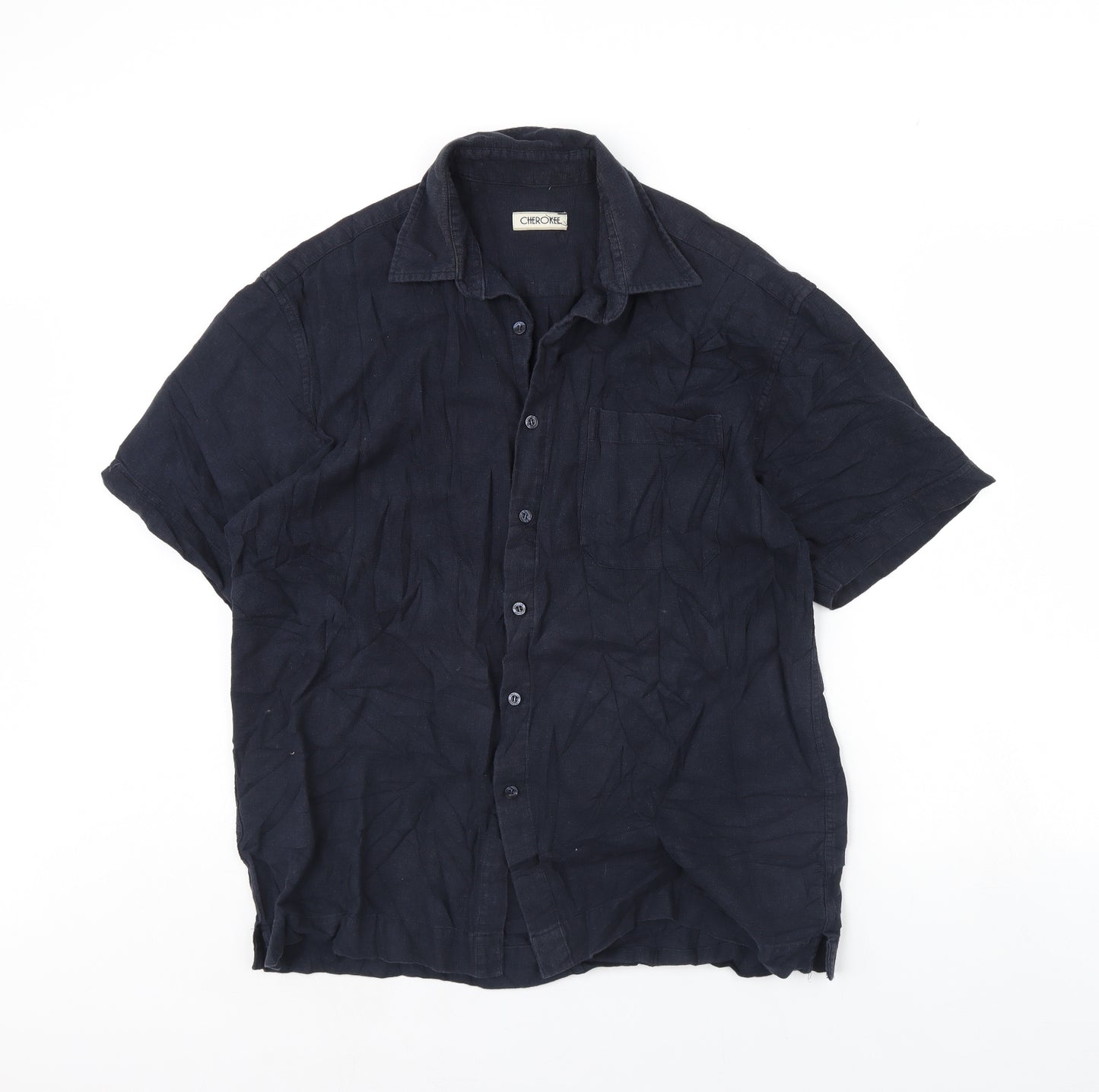 Cherokee Mens Blue    Button-Up Size L