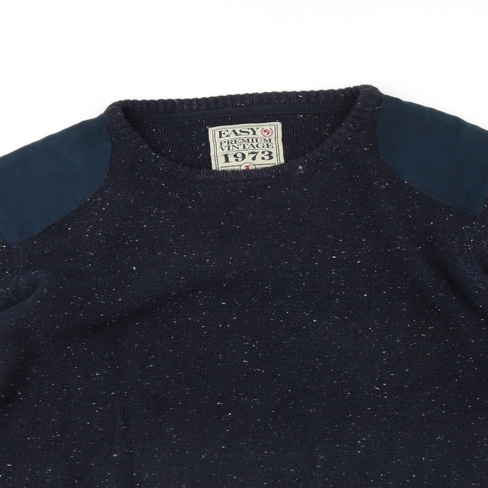 Easy Mens Blue   Pullover Jumper Size L