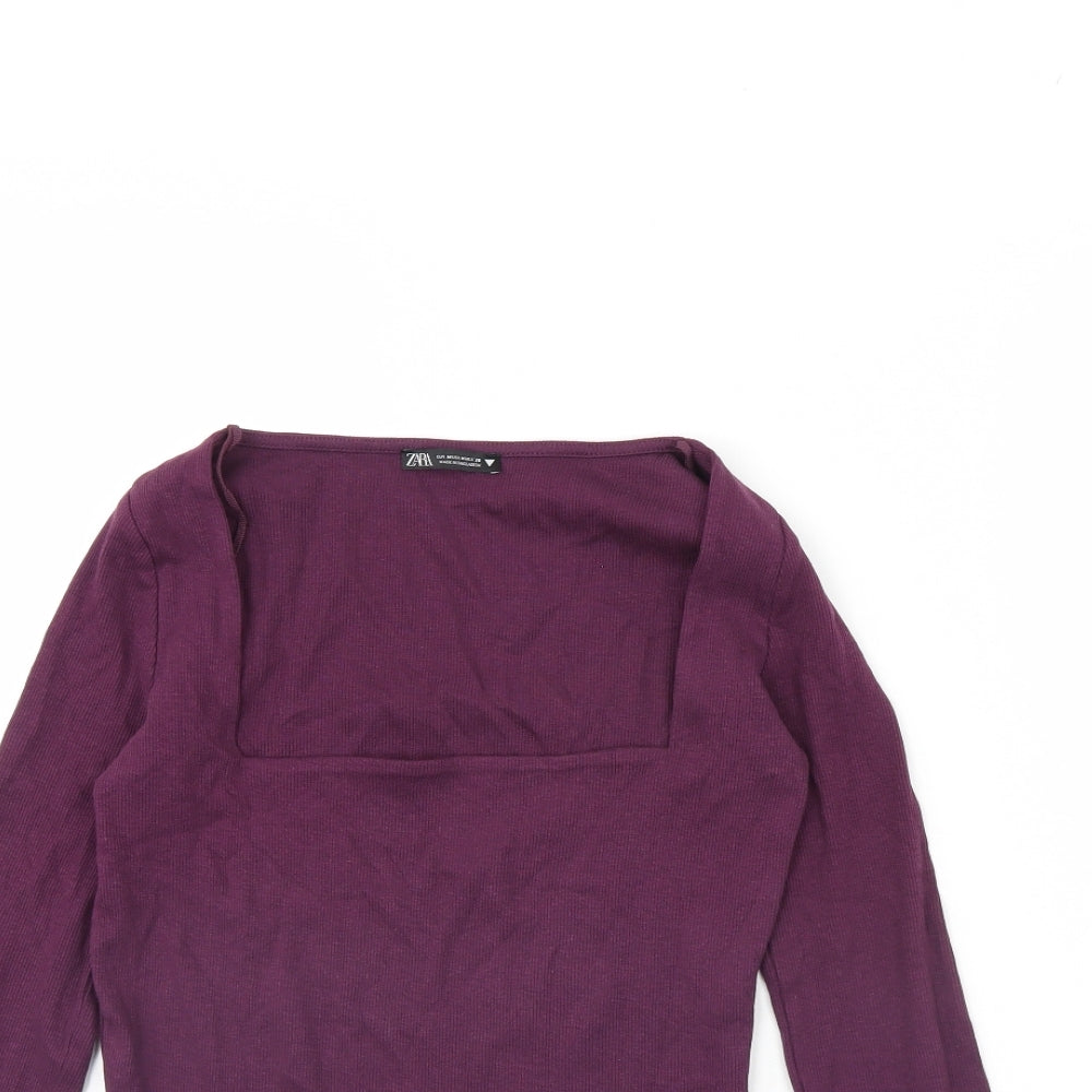 Zara Womens Purple   Cropped Blouse Size M