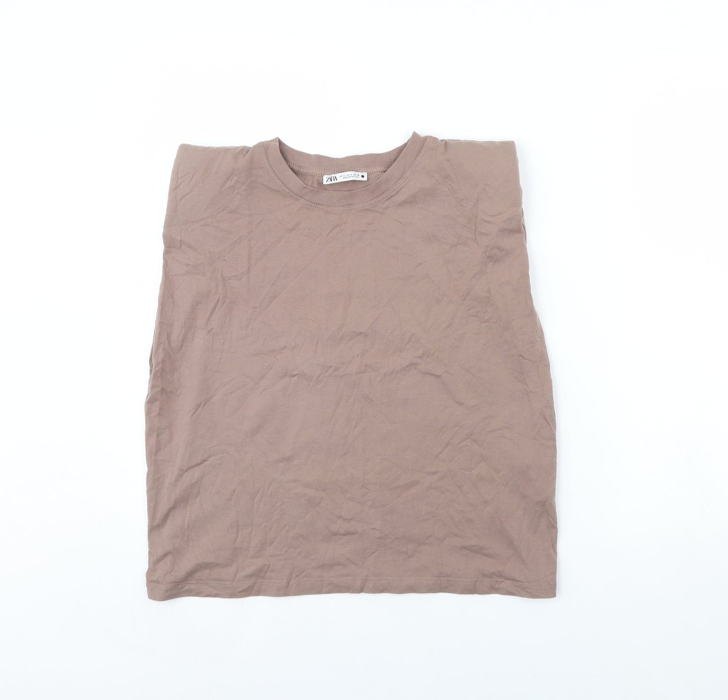 Zara Womens Brown   Basic Tank Size S  - Shoulder Pads