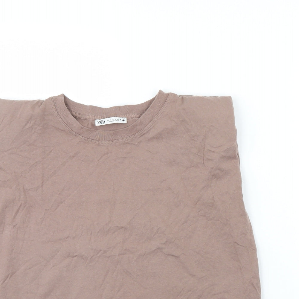 Zara Womens Brown   Basic Tank Size S  - Shoulder Pads