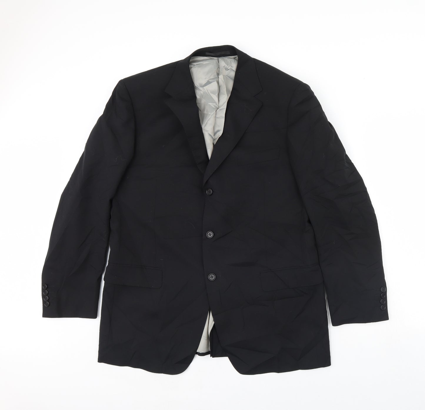 Preworn Mens Black   Jacket Blazer Size 42  - Shoulder Pads