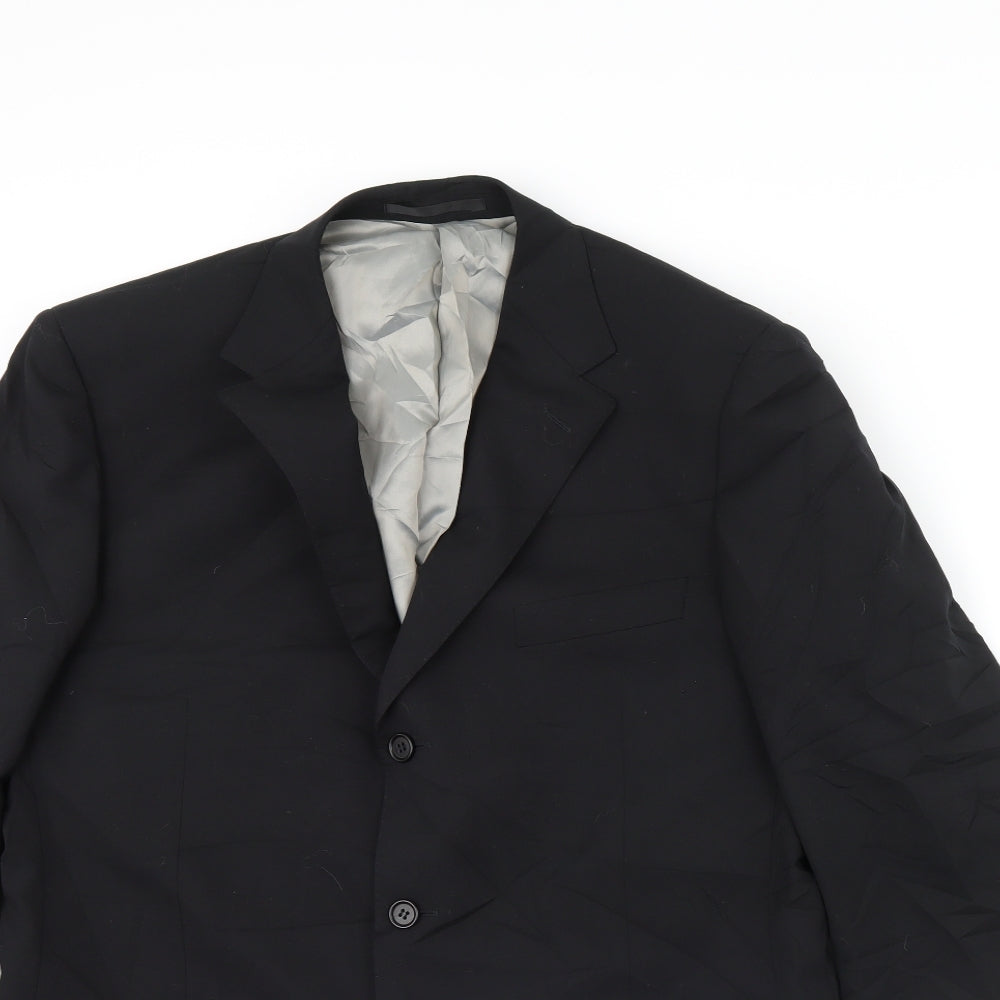 Preworn Mens Black   Jacket Blazer Size 42  - Shoulder Pads