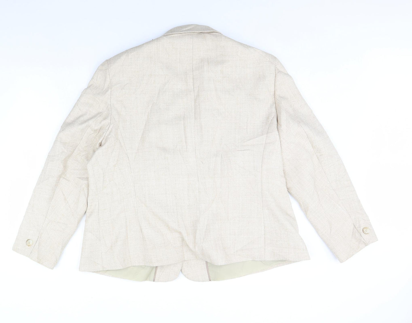 Debenhams Womens Beige   Jacket Blazer Size 22  - Shoulder Pads