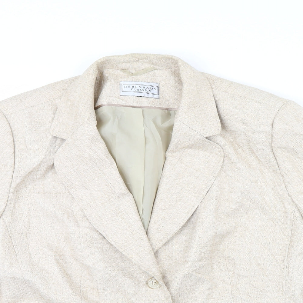Debenhams Womens Beige   Jacket Blazer Size 22  - Shoulder Pads