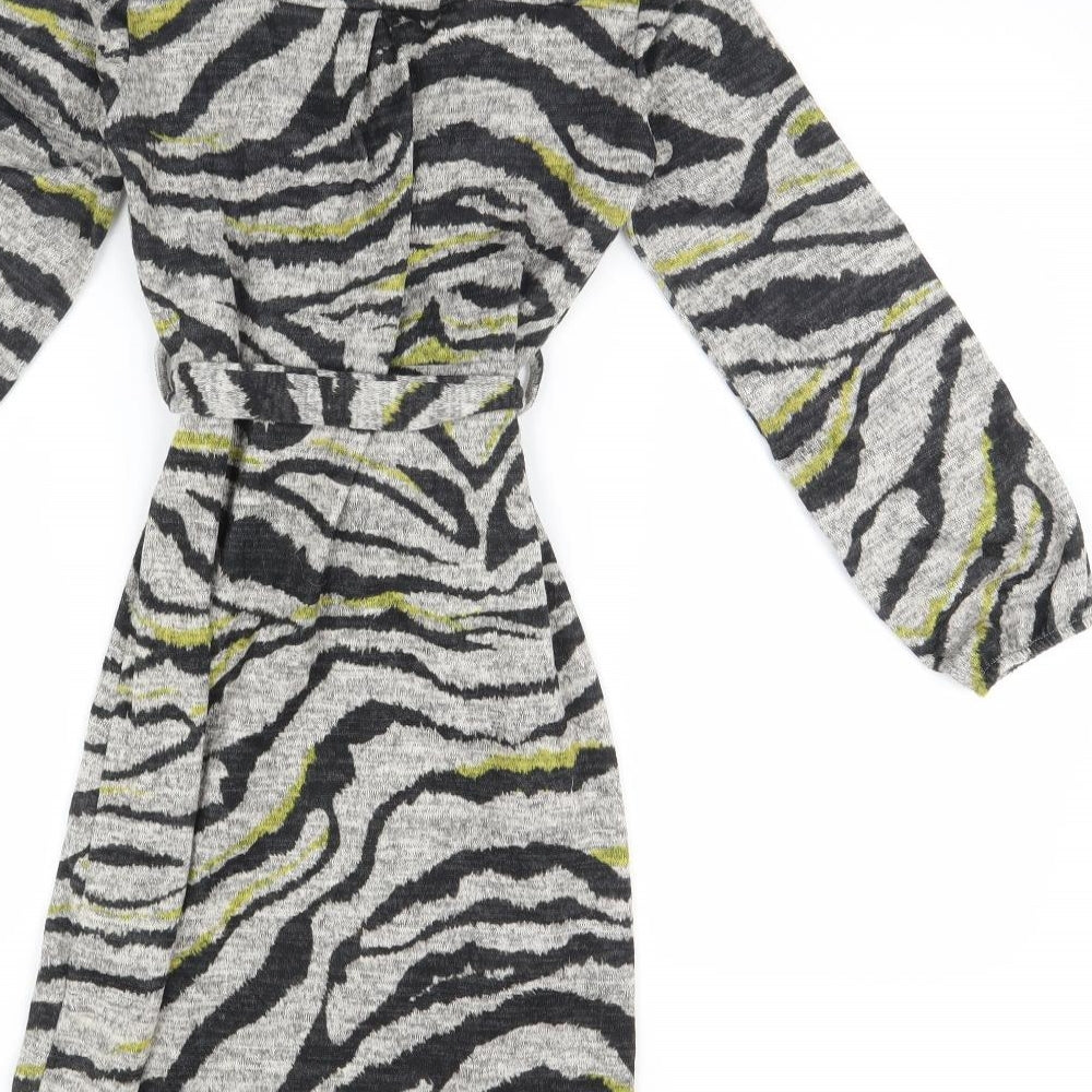 Bellambia Womens Grey Animal Print  Mini  Size S  - Shoulder Pads