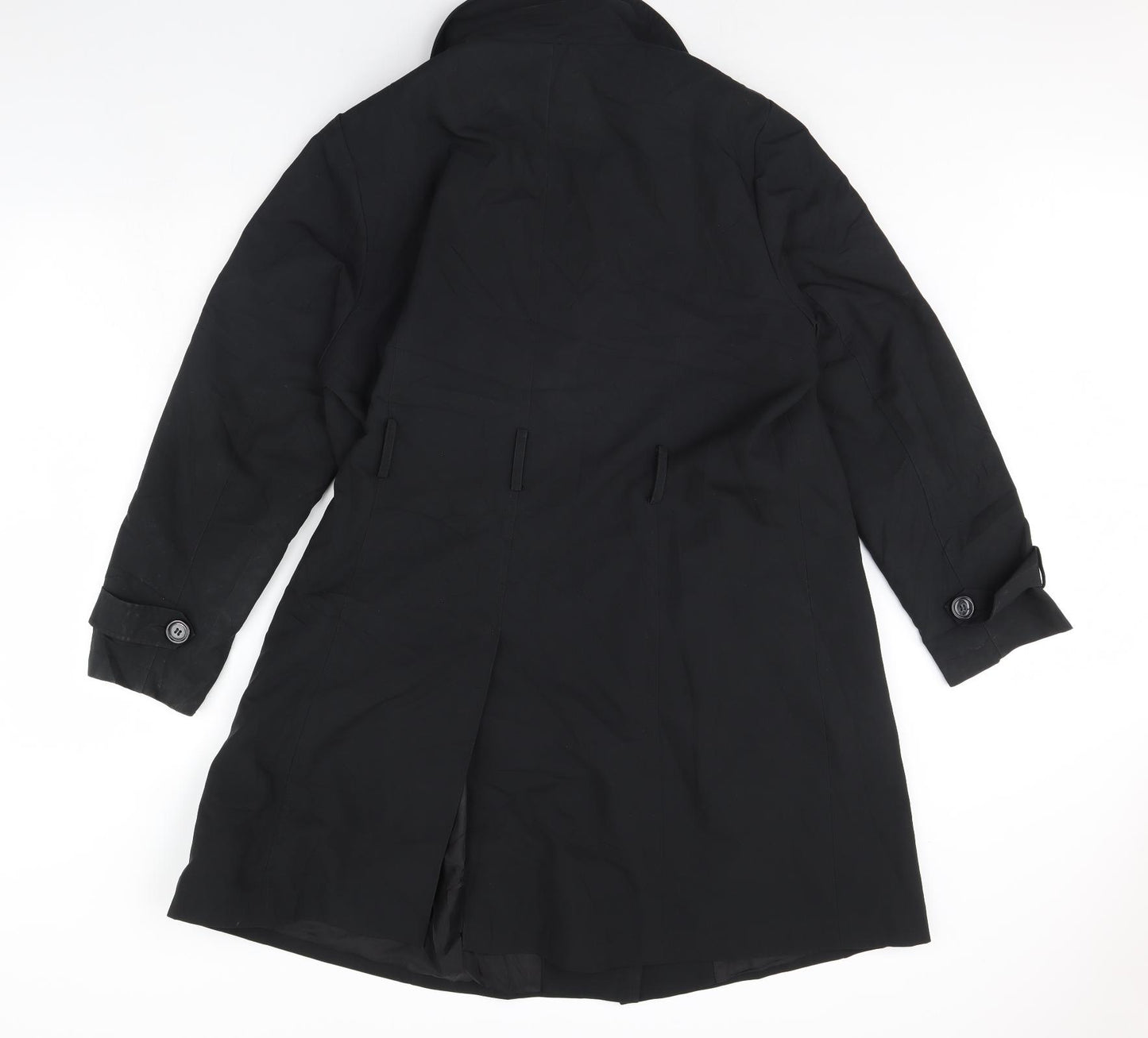 M&S Womens Black   Overcoat Coat Size 20