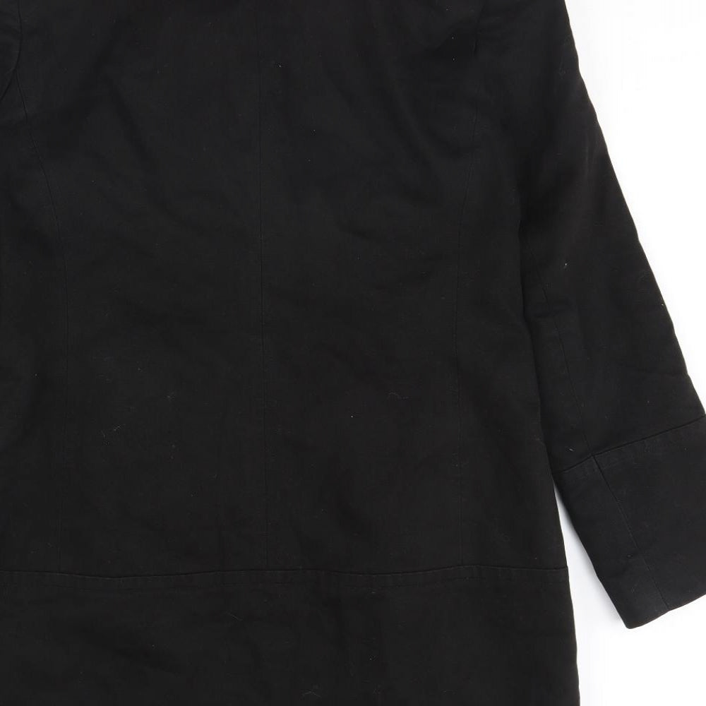 Liquid Womens Black   Overcoat Coat Size 12  - Shoulder Pads