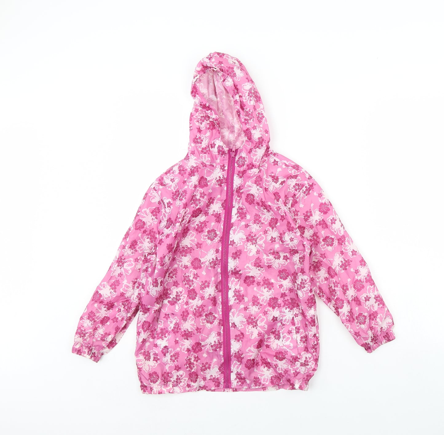 Avenue Girls Pink Floral  Rain Coat Coat Size 7 Years