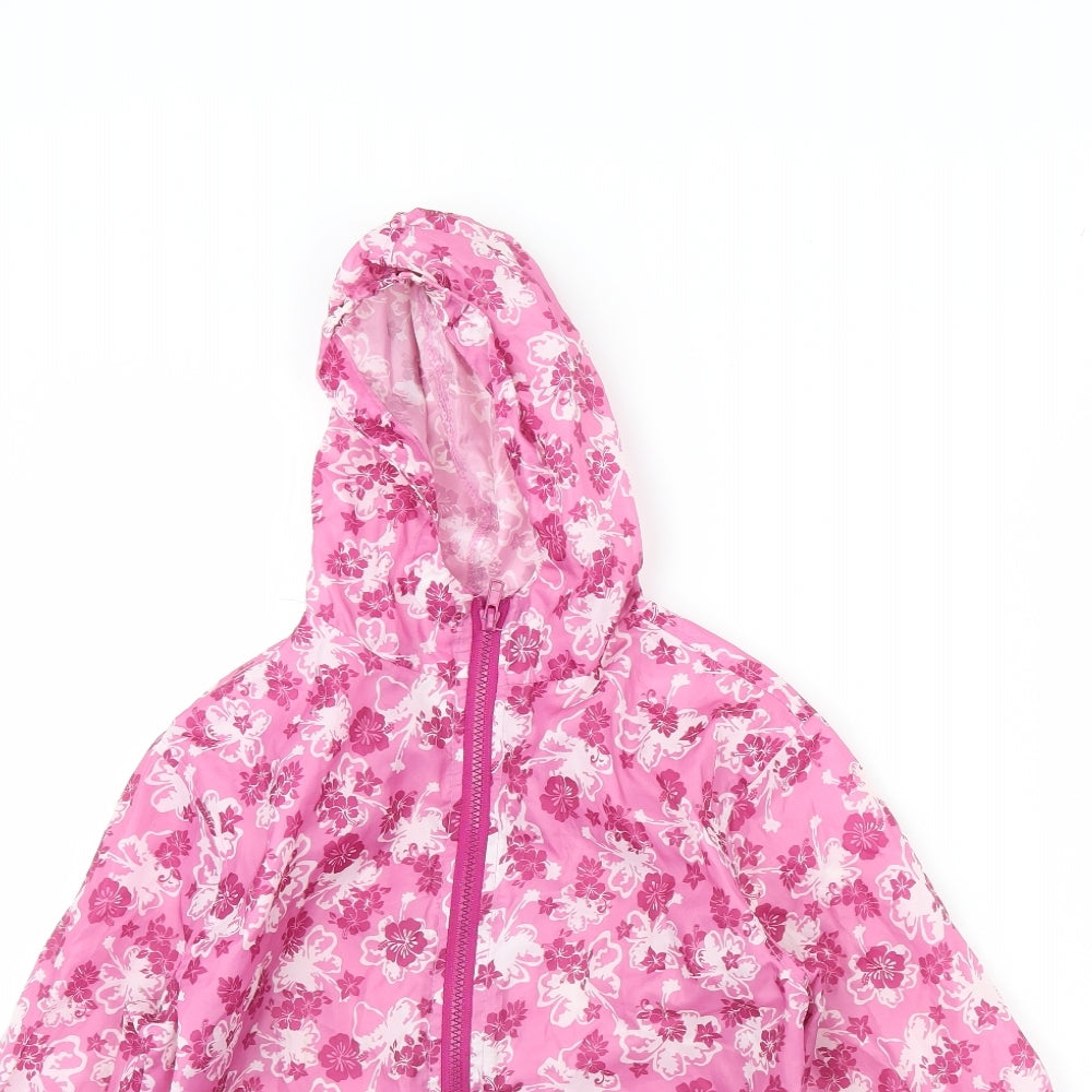 Avenue Girls Pink Floral  Rain Coat Coat Size 7 Years