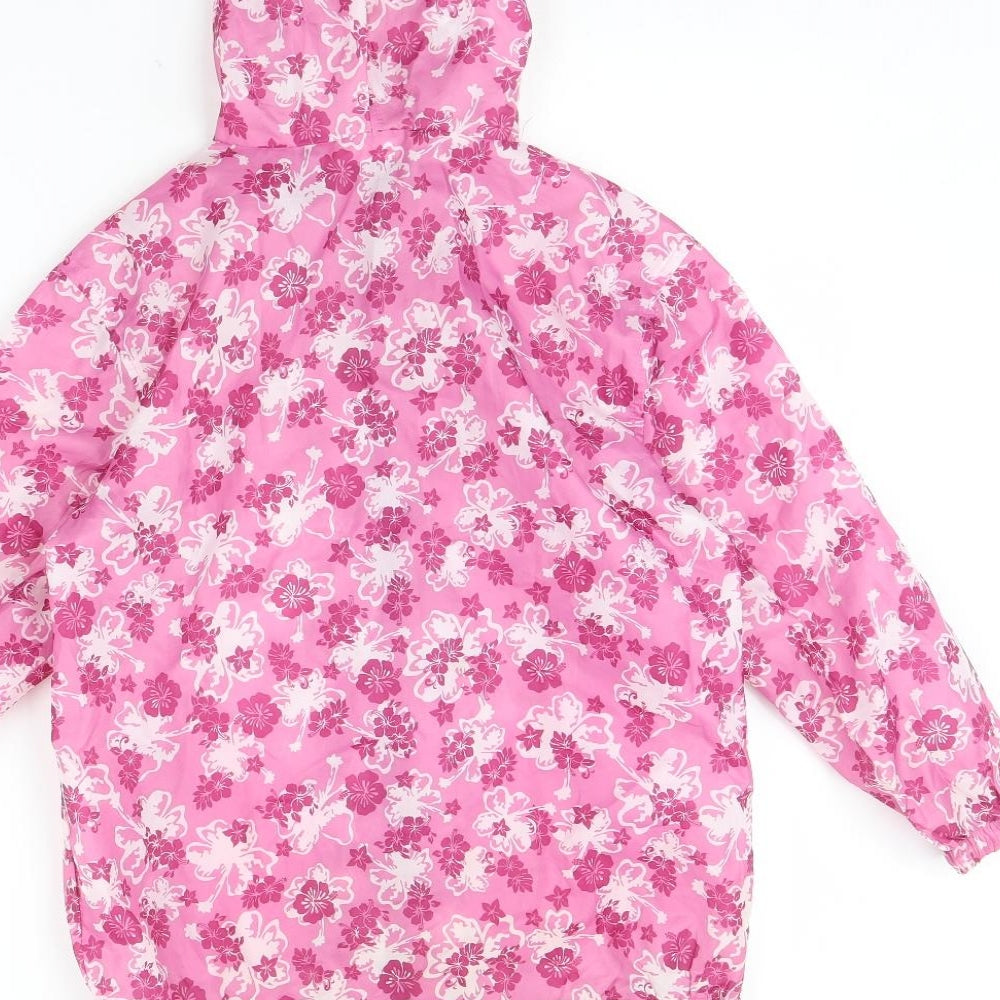 Avenue Girls Pink Floral  Rain Coat Coat Size 7 Years