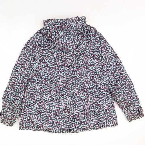 Maine Womens Blue Floral  Rain Coat Coat Size 20