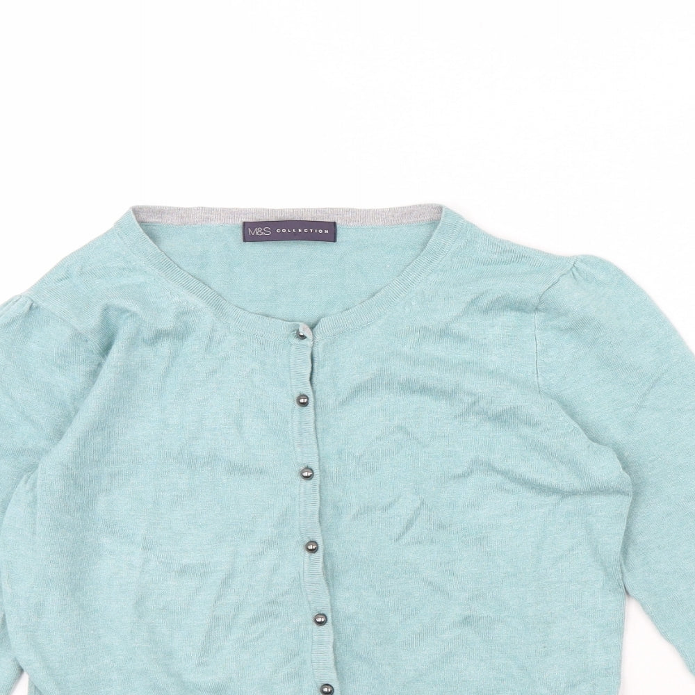 m&s Womens Blue   Cardigan Jumper Size 8