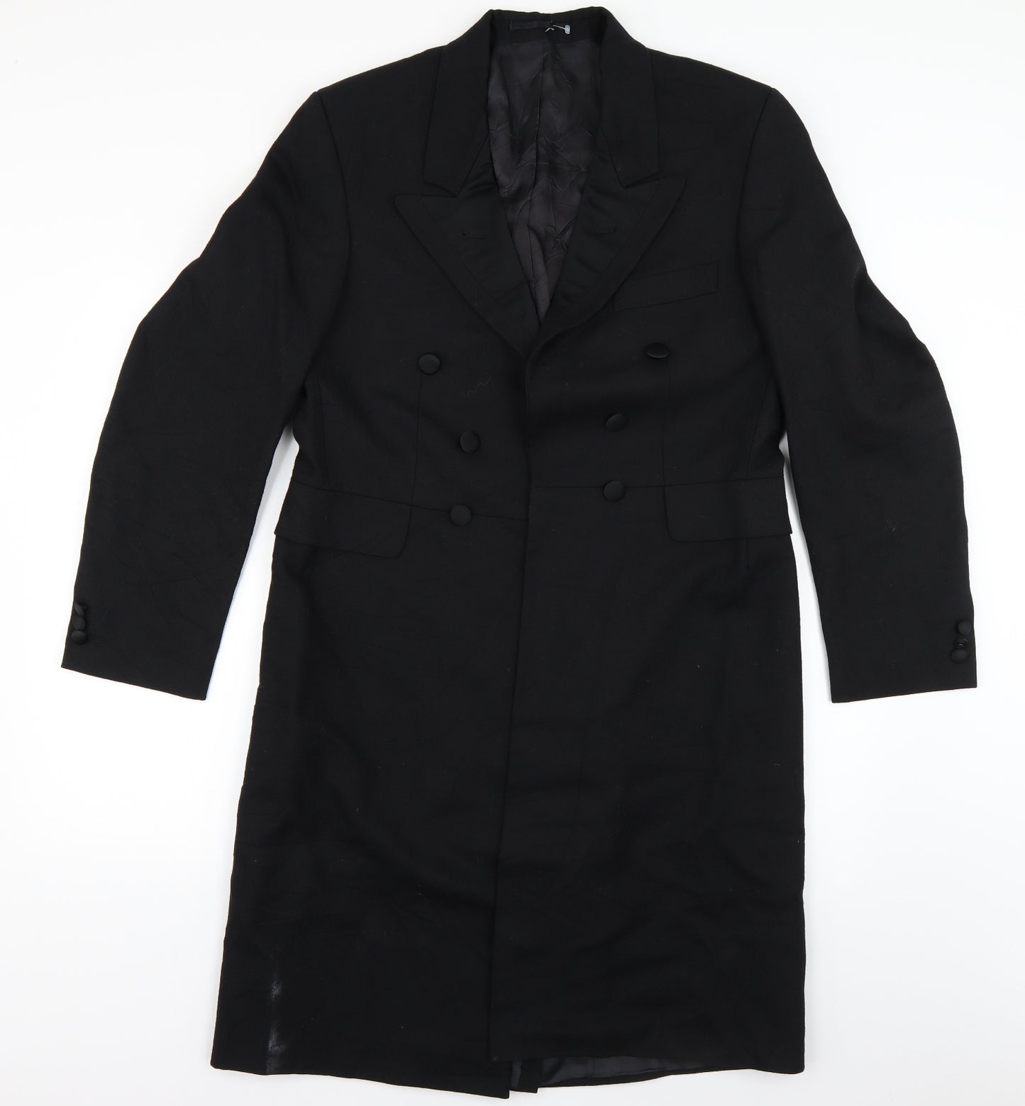 young's Mens Black   Overcoat Coat Size 48