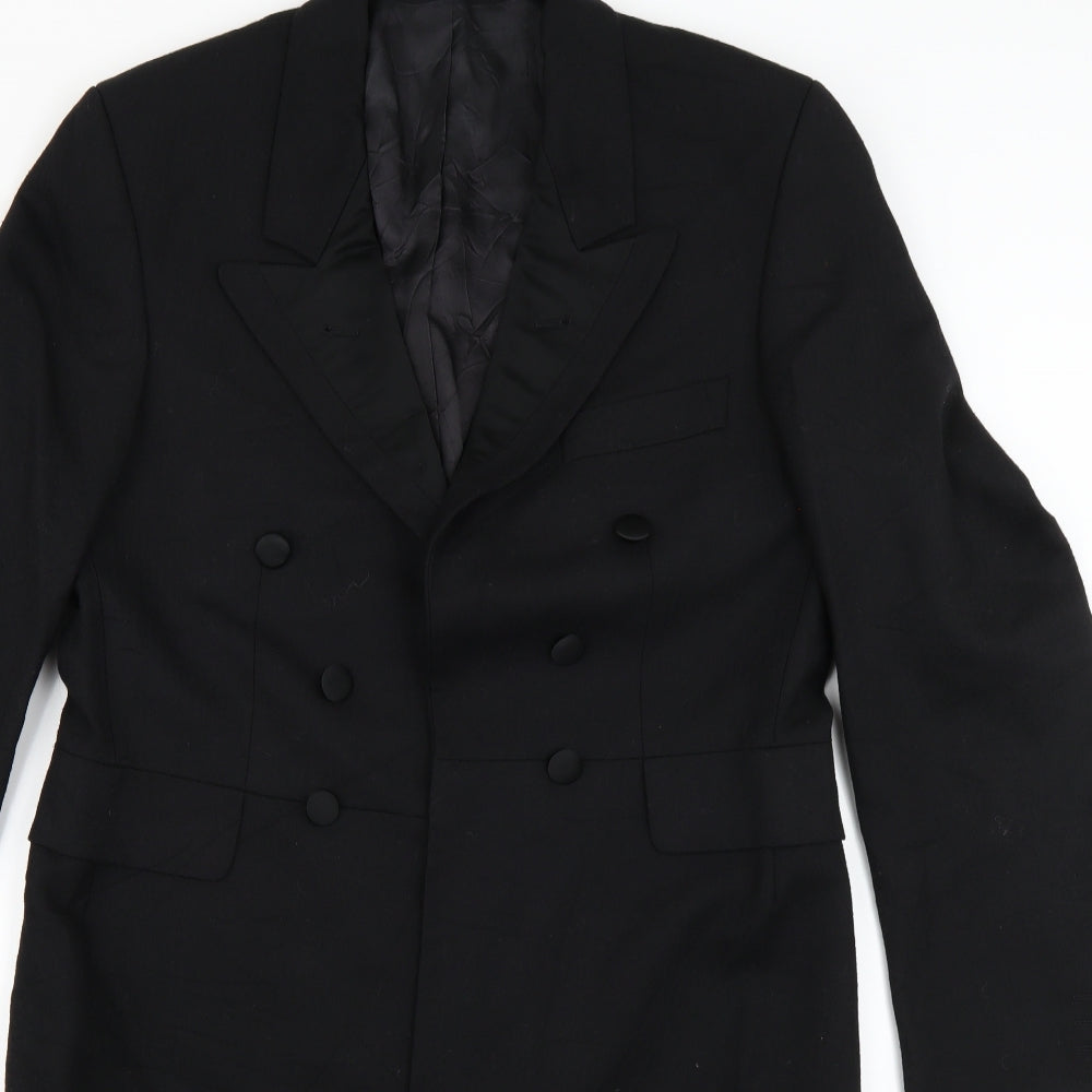 young's Mens Black   Overcoat Coat Size 48