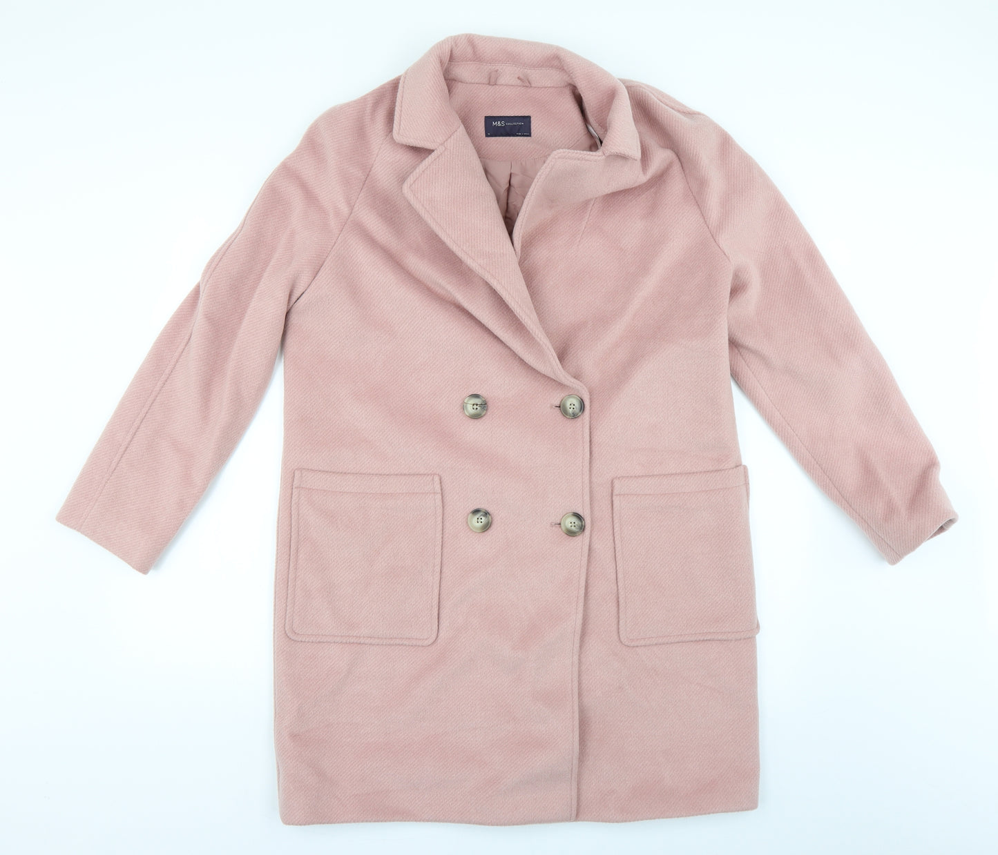 Marks and Spencer Womens Pink   Overcoat Coat Size 12