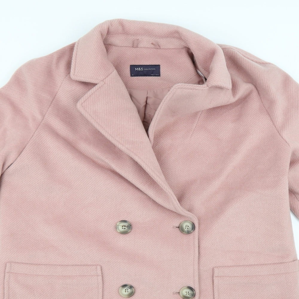 Marks and Spencer Womens Pink   Overcoat Coat Size 12