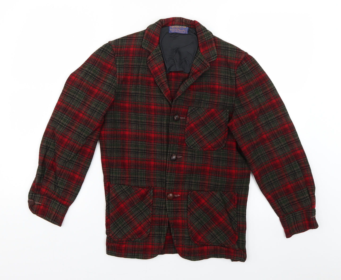 Pendleton Womens Red Check  Jacket Blazer Size L