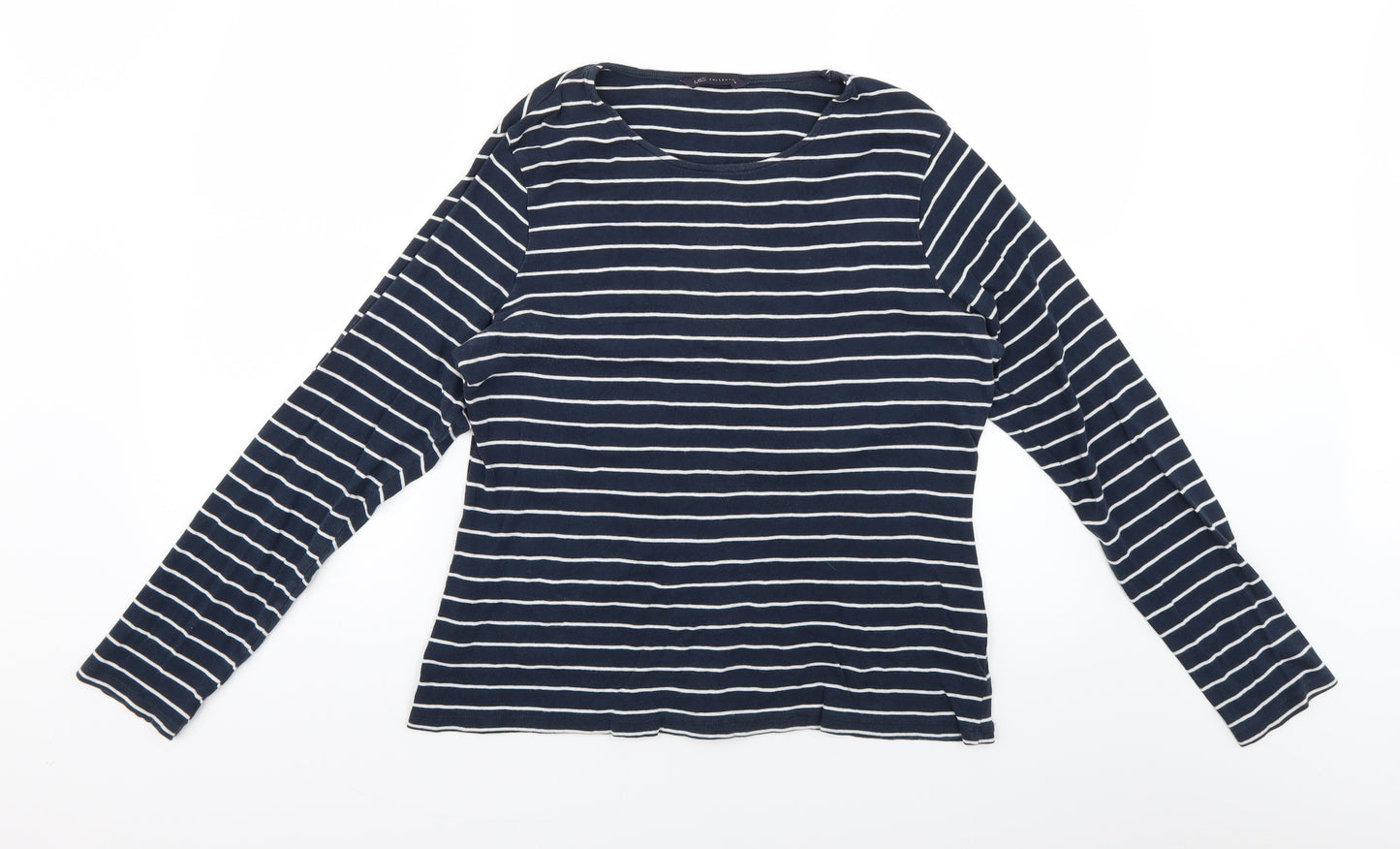 Marks and Spencer Womens Blue Striped  Basic T-Shirt Size 18