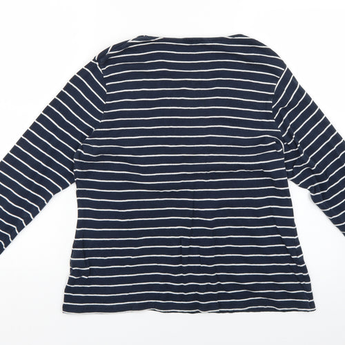 Marks and Spencer Womens Blue Striped  Basic T-Shirt Size 18