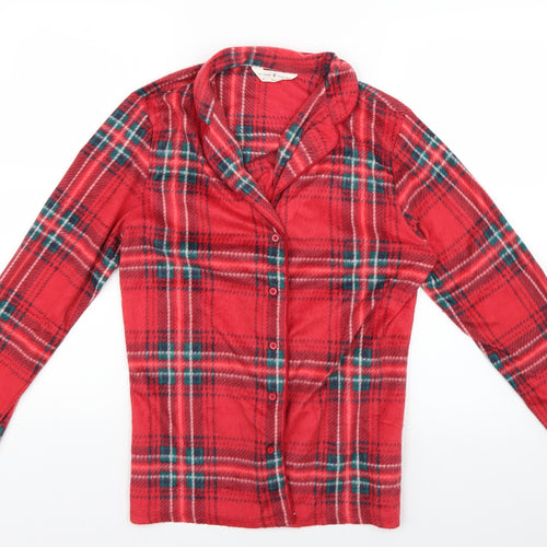 Marks and Spencer Womens Red Check  Top Pyjama Top Size S