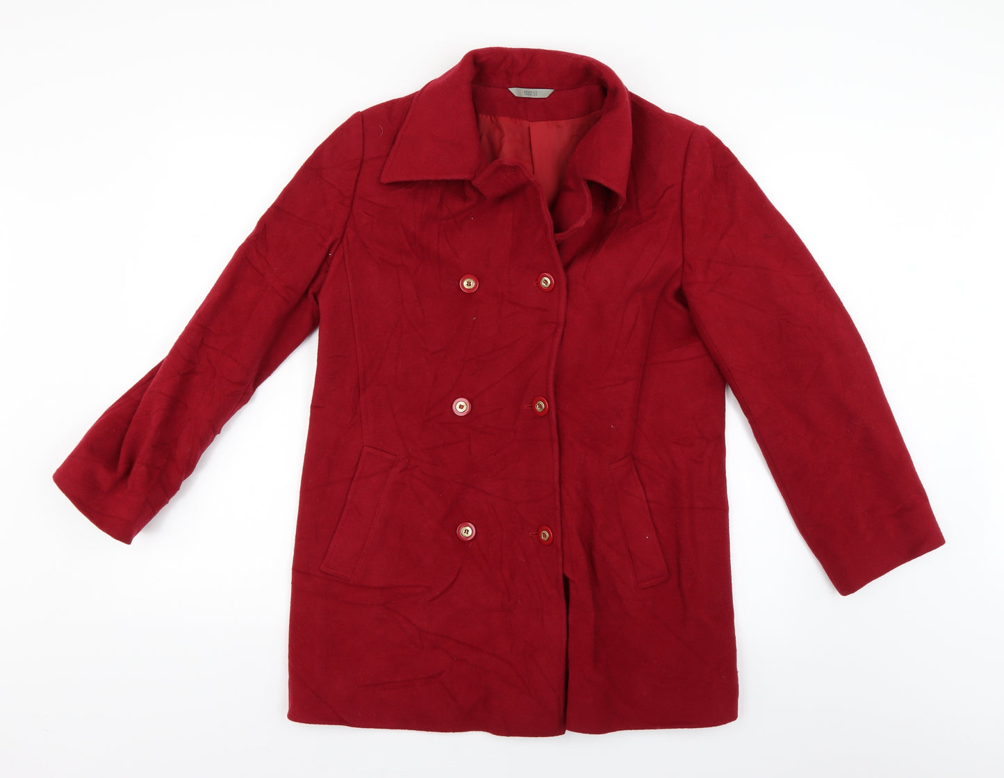 Marks and Spencer Womens Red   Pea Coat Coat Size 12