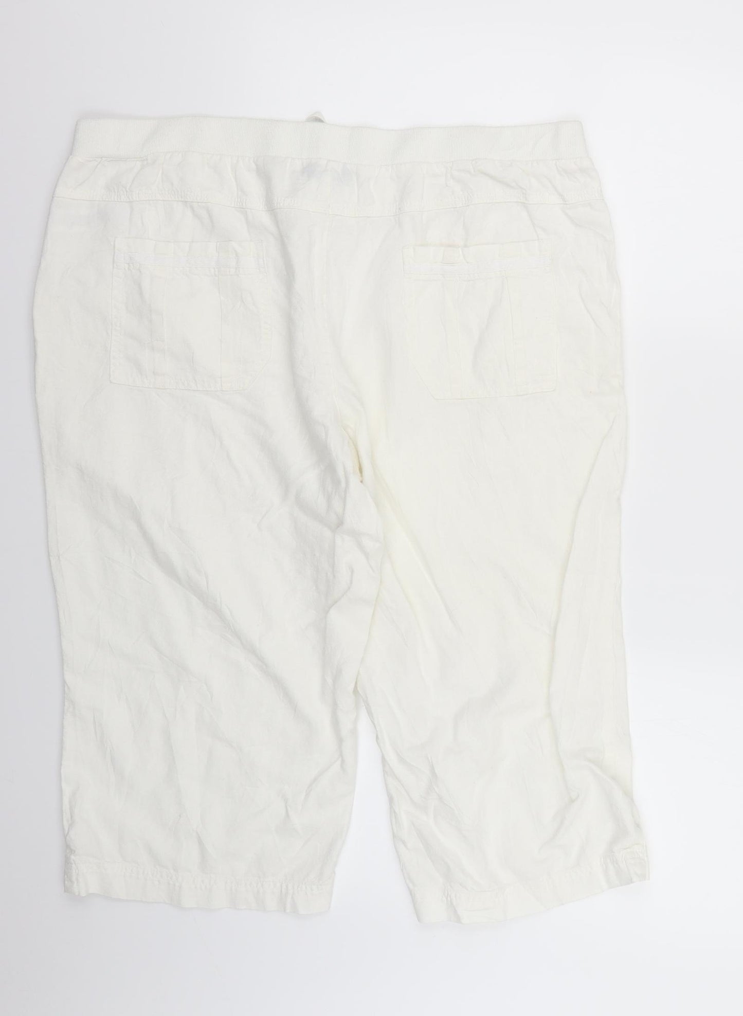 rivera Womens White   Cropped Trousers Size 18 L20 in
