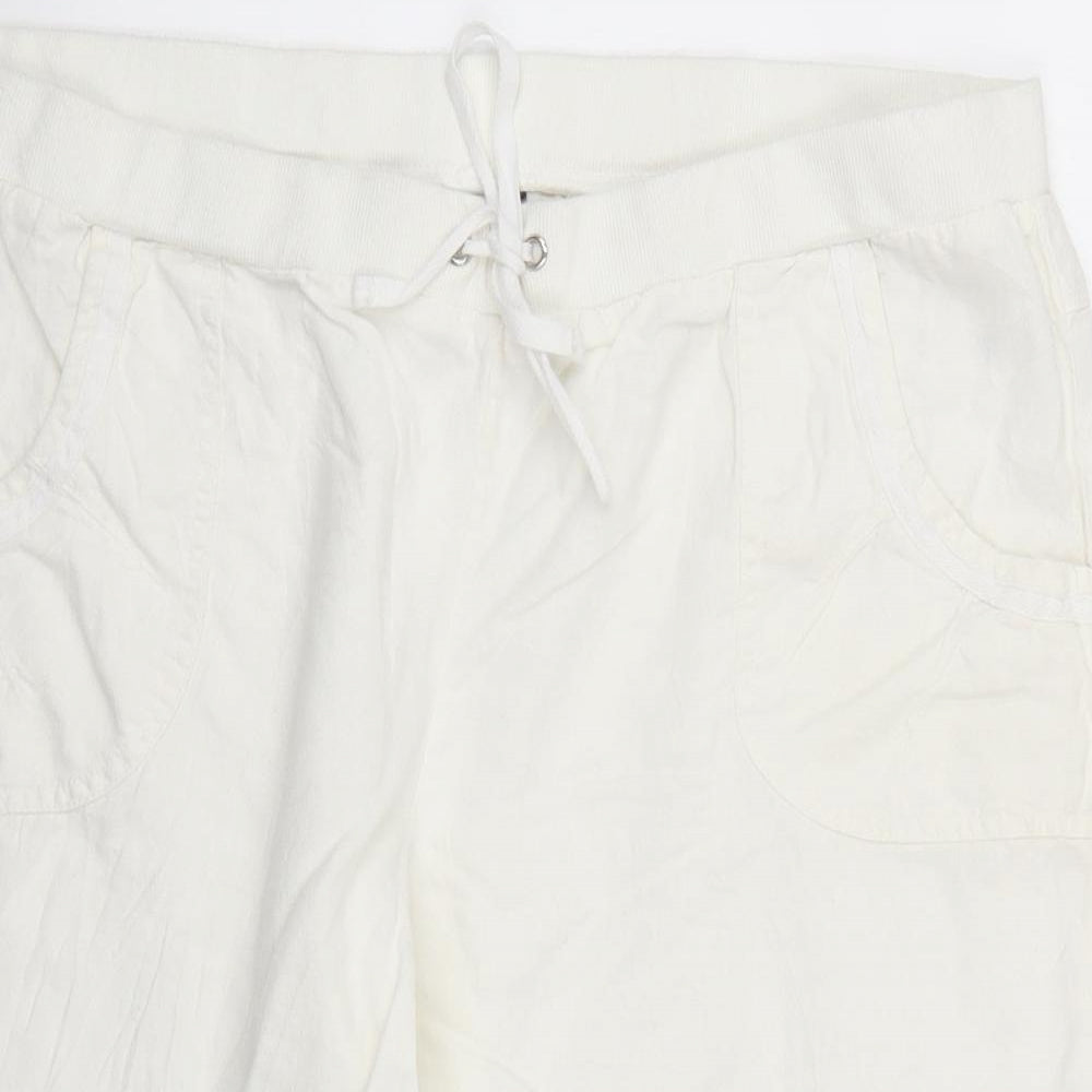 rivera Womens White   Cropped Trousers Size 18 L20 in