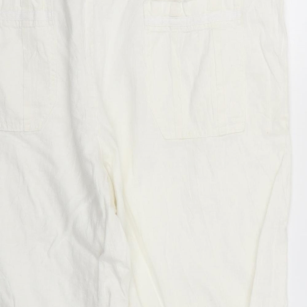 rivera Womens White   Cropped Trousers Size 18 L20 in