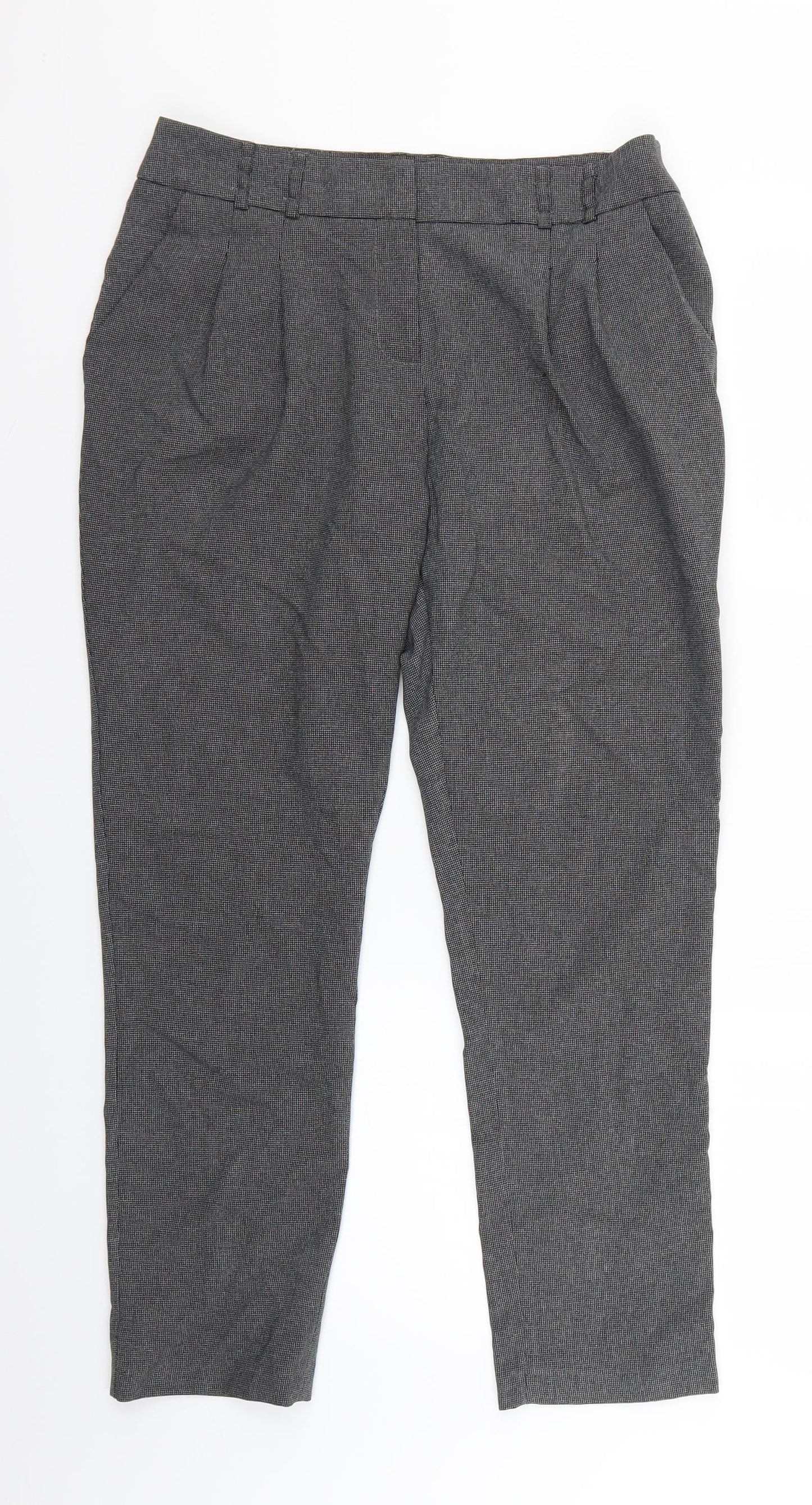 Primark Womens Grey Check  Trousers  Size 10 L24 in