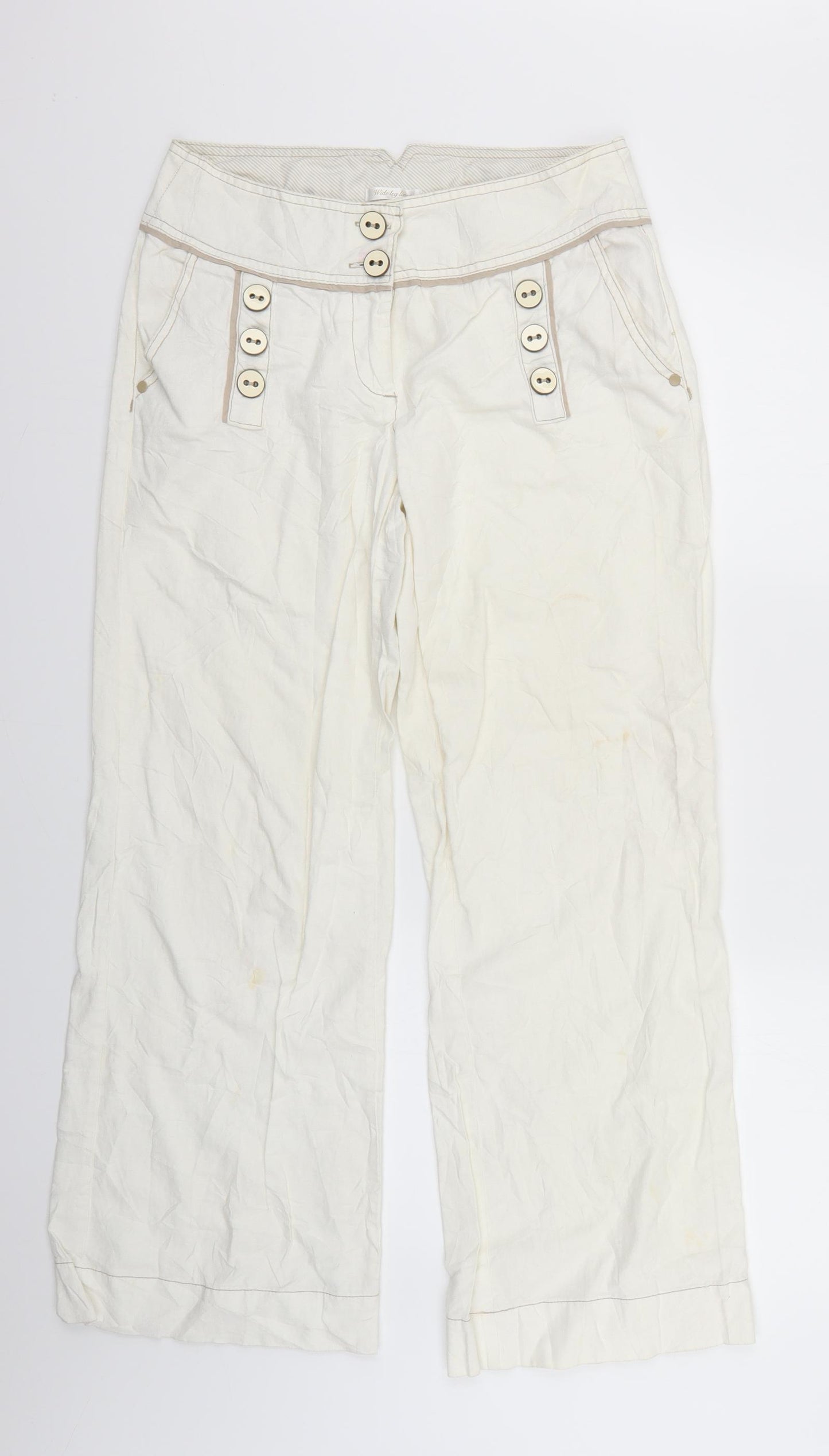 NEXT Womens White   Trousers  Size 10 L27 in