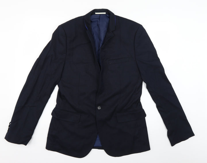 t&w Mens Blue Jacket Suit Jacket Size L