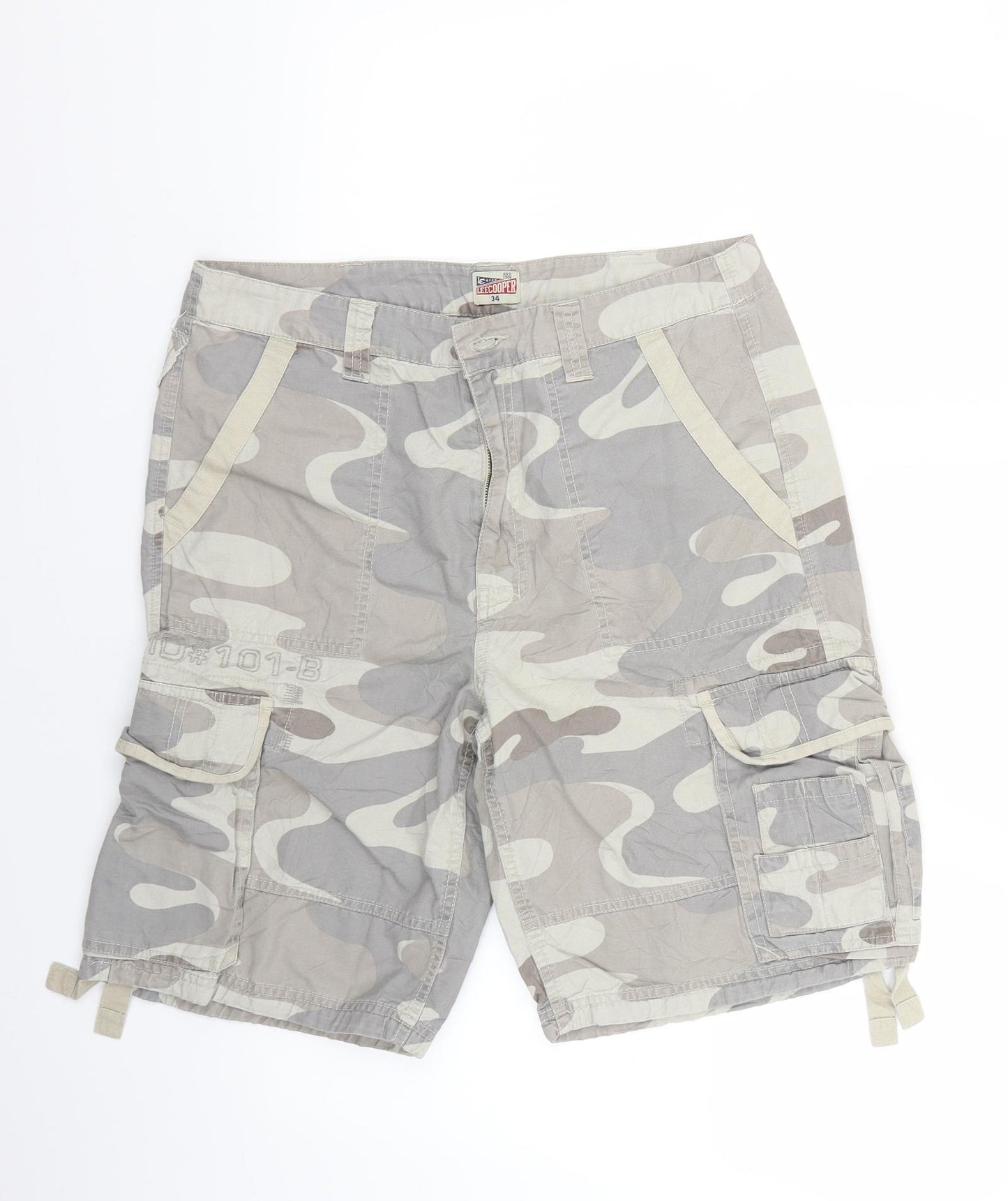 Lee Cooper Mens Grey Geometric  Sweat Shorts Size 34
